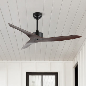 Aldrin 50" Modern Minimalist Iron/Plastic Mobile-App/Remote-Controlled 6-Speed Razor Ceiling Fan